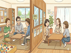 ①子育てパパのおしゃべり会/②子育てママのおしゃべり会