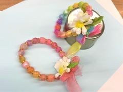 ピンクリボンラッピング ブレスレットを作ろう